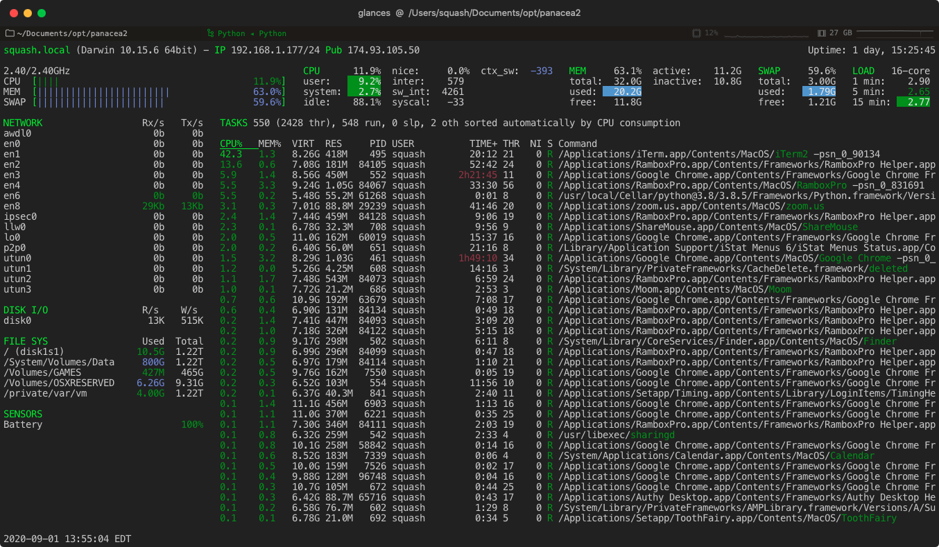 system monitor linux command line